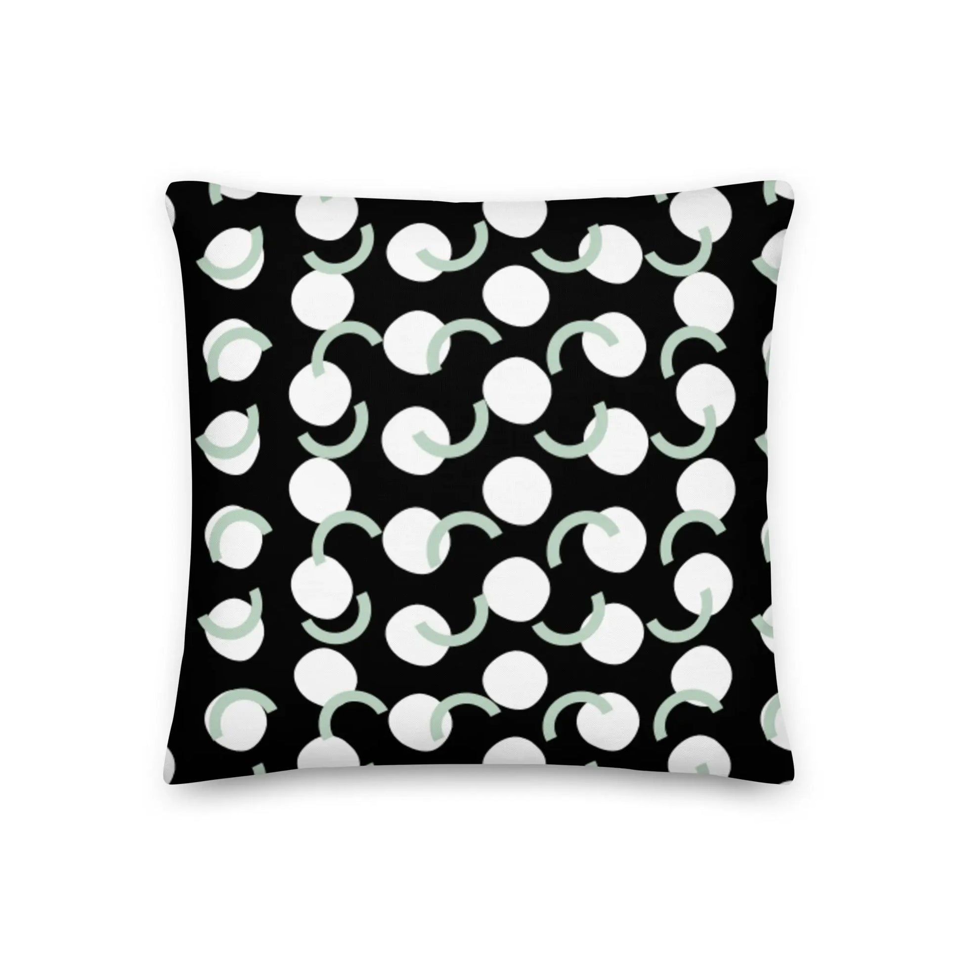 Decorative Modern Throw Pillow | Abstract Dot and Lines | Black, White, Lt. Blue twistedcaster