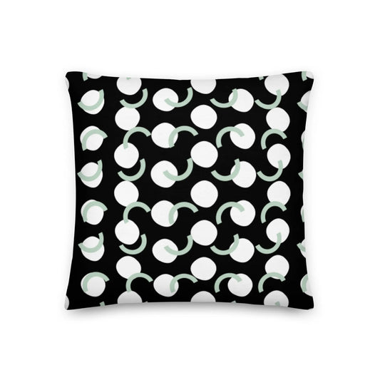 Decorative Modern Throw Pillow | Abstract Dot and Lines | Black, White, Lt. Blue twistedcaster