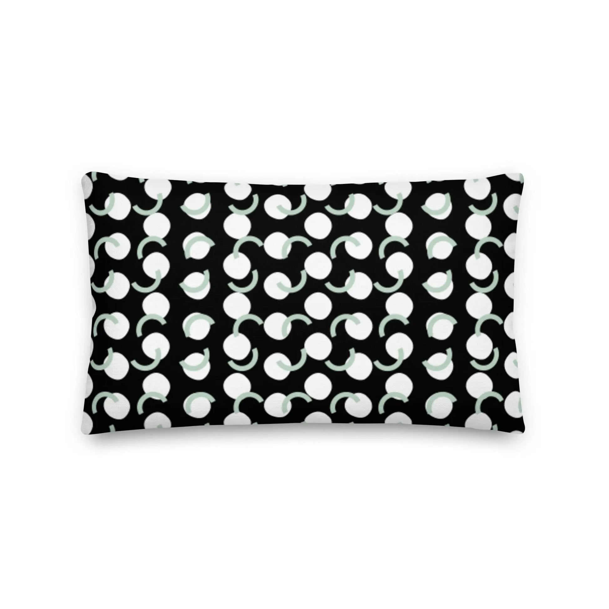 Decorative Modern Throw Pillow | Abstract Dot and Lines | Black, White, Lt. Blue twistedcaster