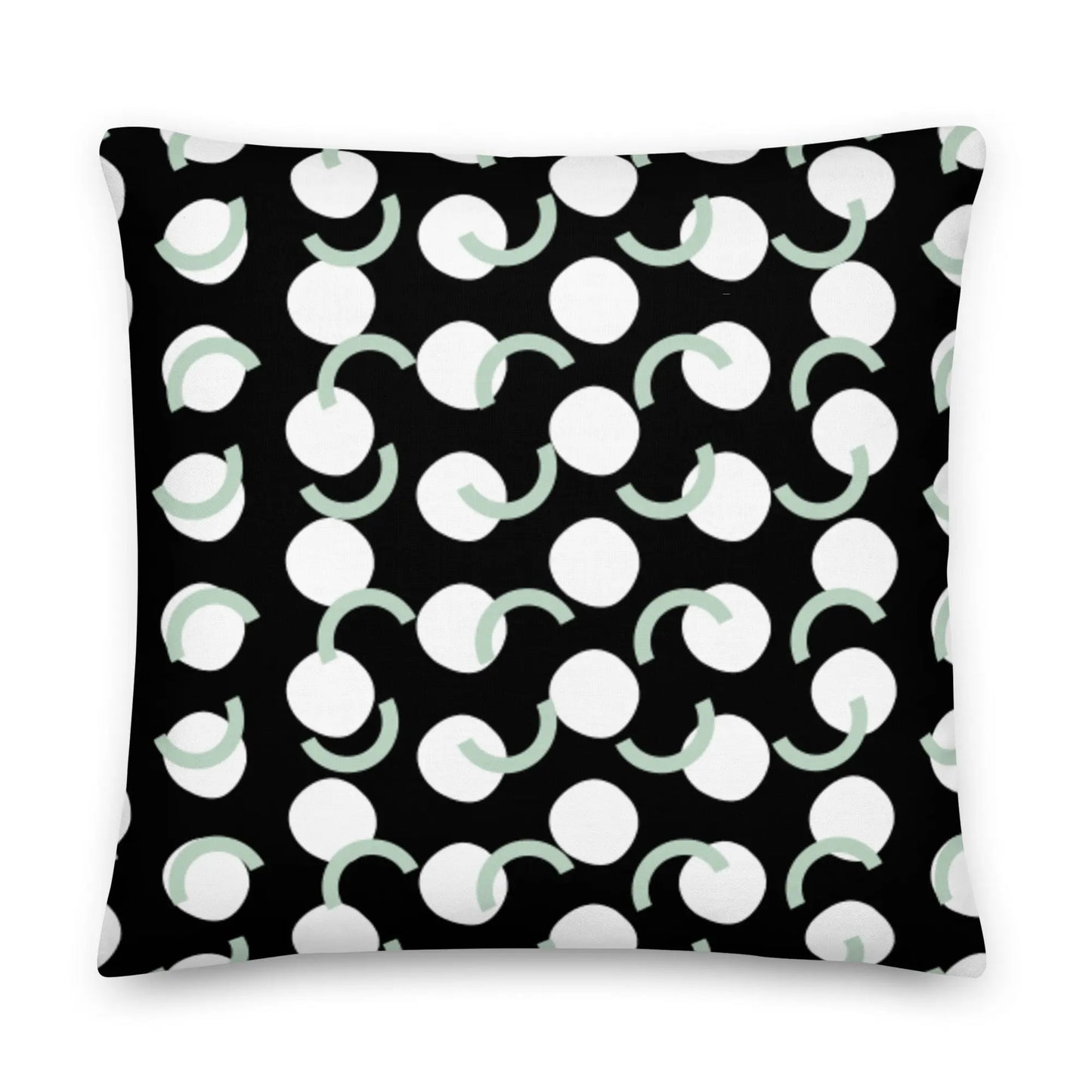 Decorative Modern Throw Pillow | Abstract Dot and Lines | Black, White, Lt. Blue twistedcaster