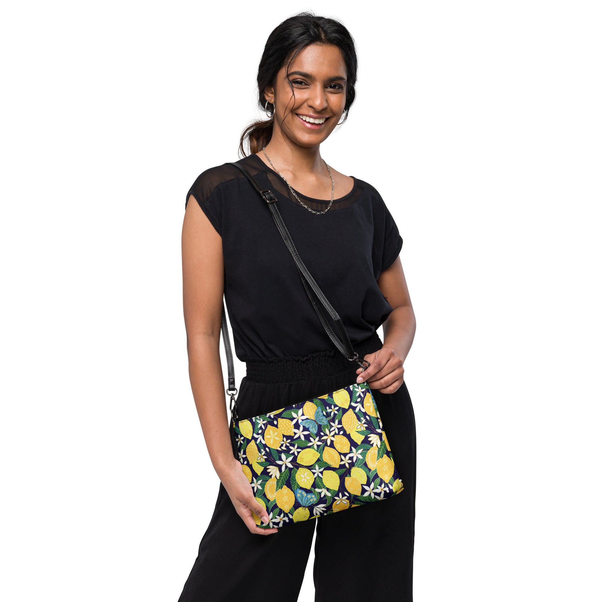 Crossbody Bag Lemons & Butterflies | Black twistedcaster