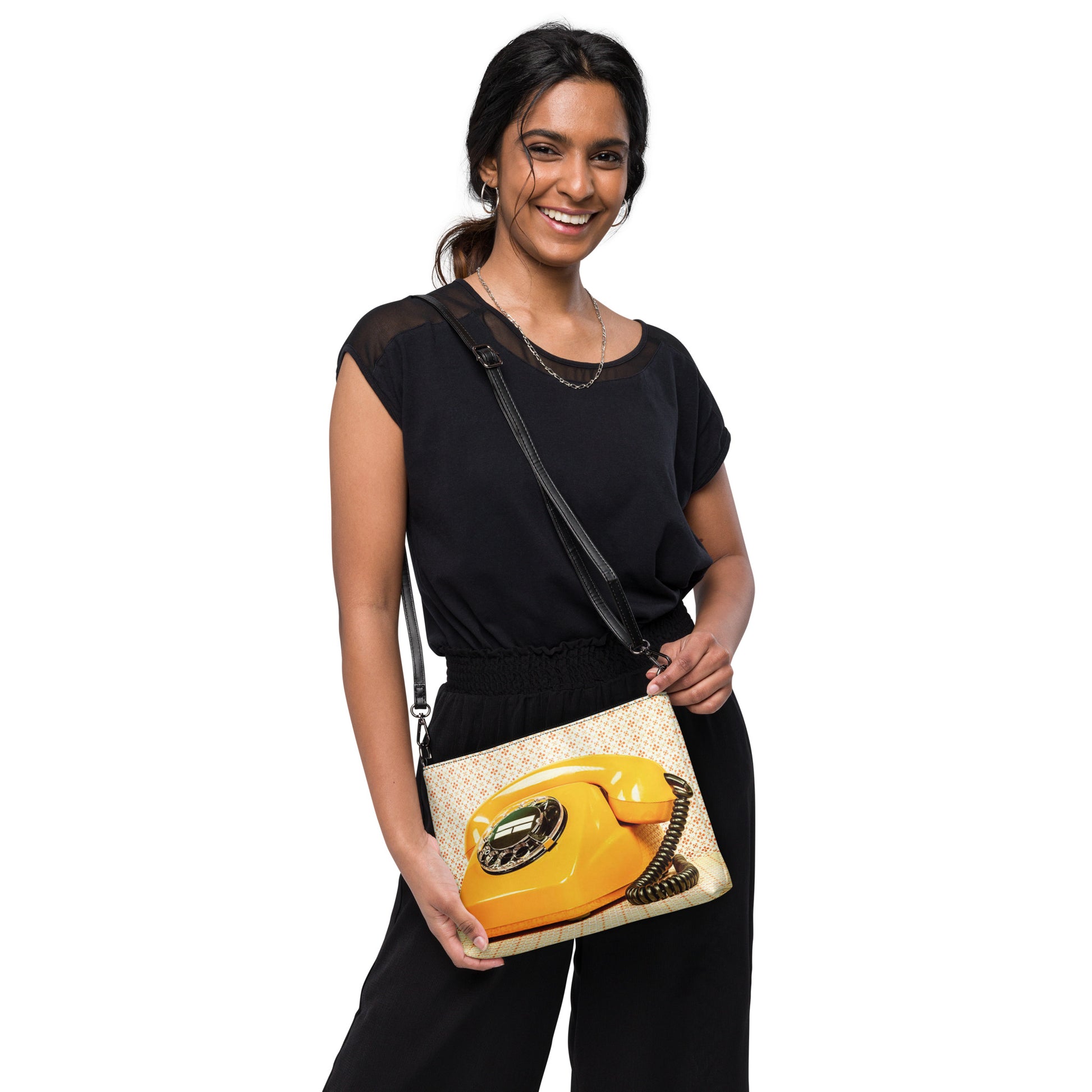 Crossbody Bag Yellow Retro Vintage Phone twistedcaster