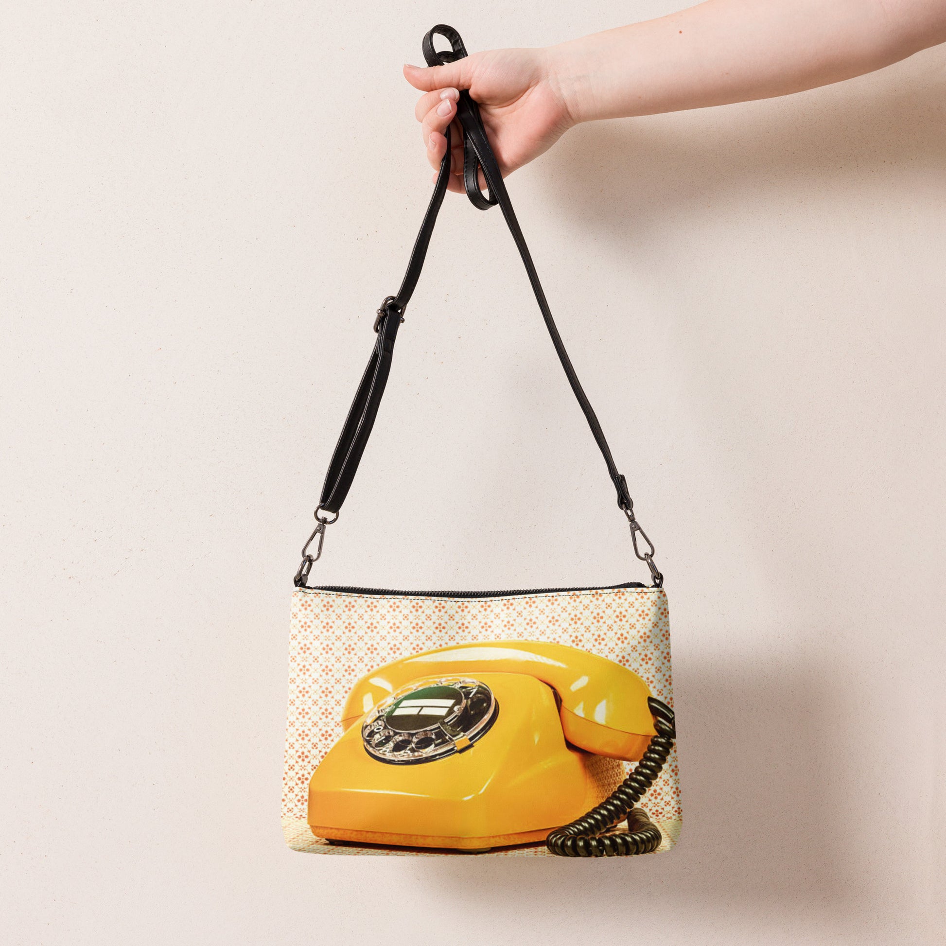 Crossbody Bag Yellow Retro Vintage Phone twistedcaster