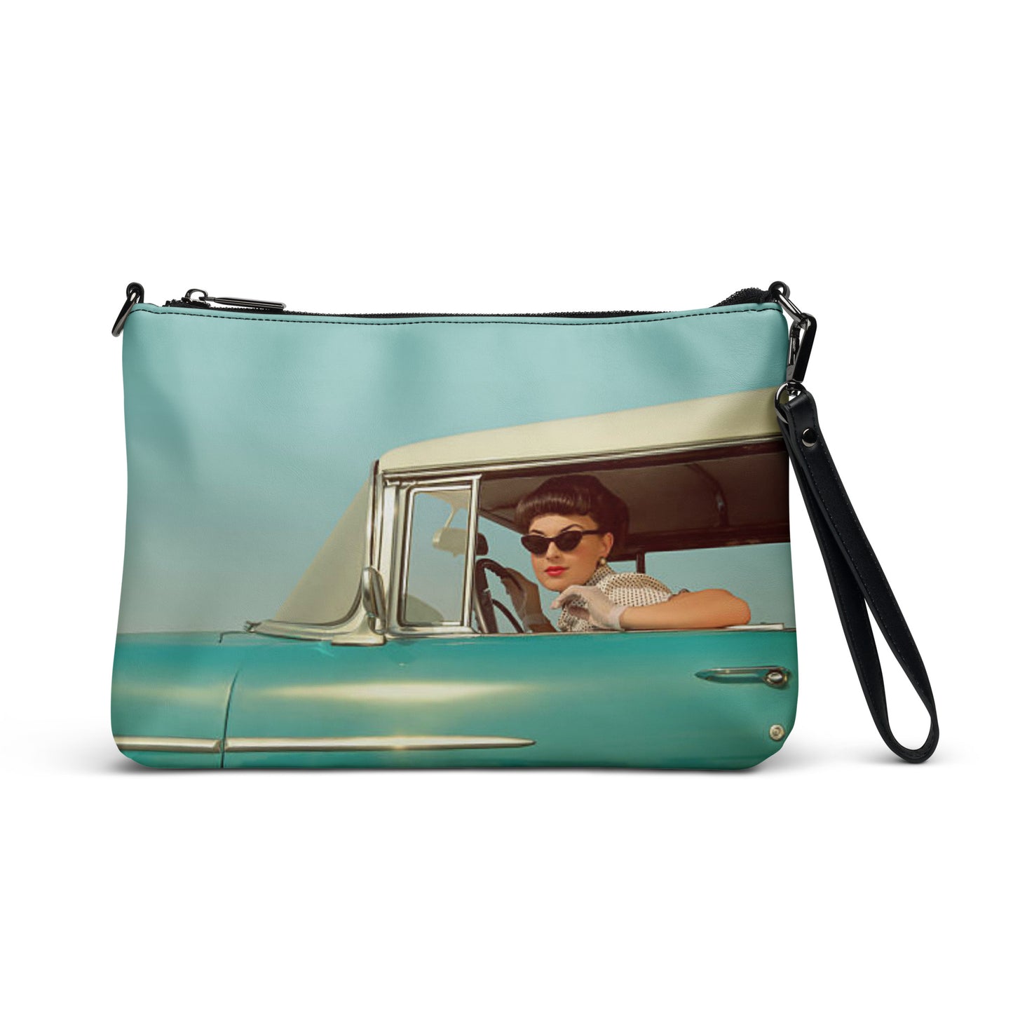 Crossbody Bag Vintage Blue Retro Car Pin-up twistedcaster