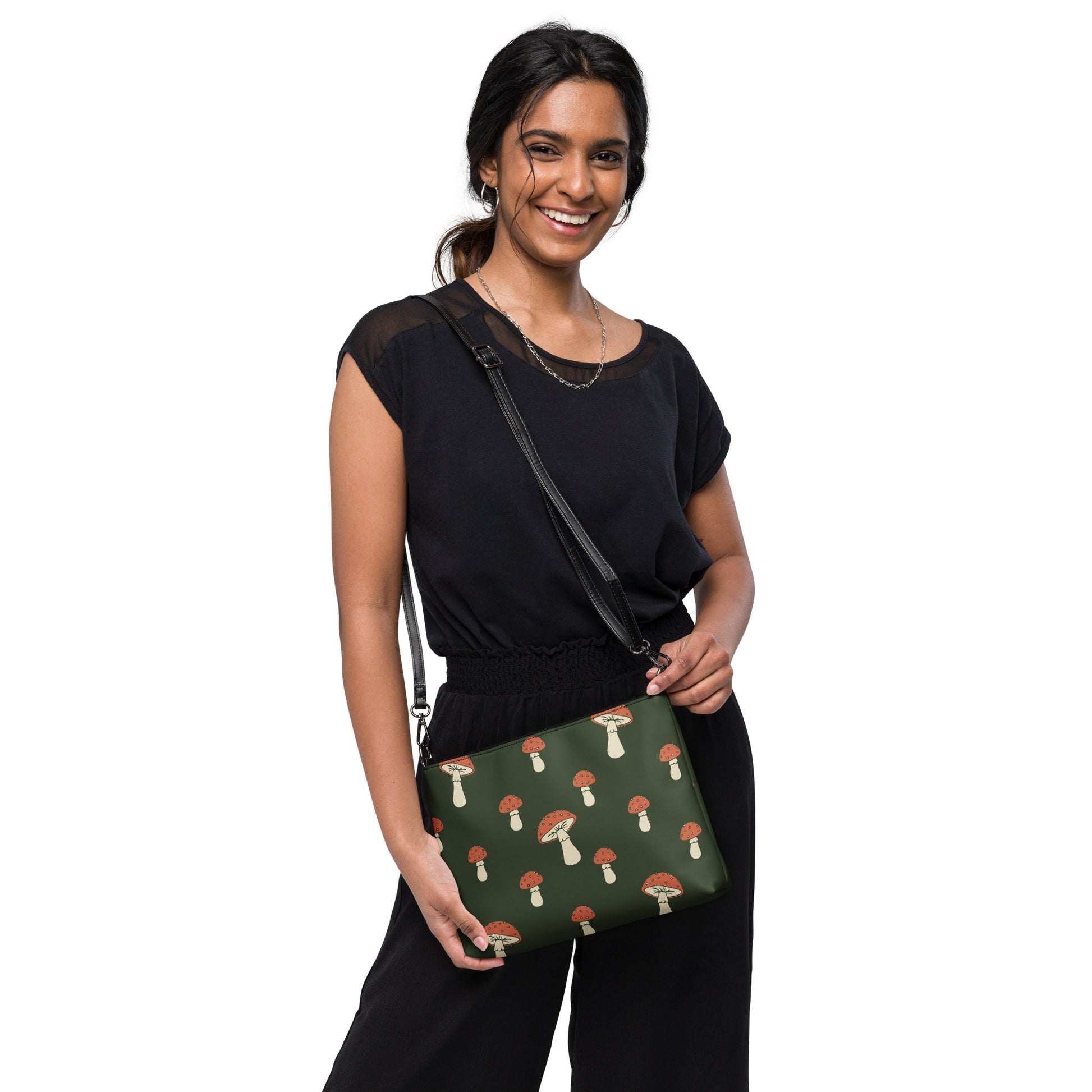 Crossbody Bag Cottage Mushrooms | Green twistedcaster