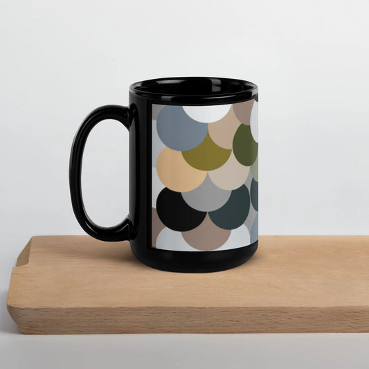 Abstract Pebbles Black Glossy Mug twistedcaster