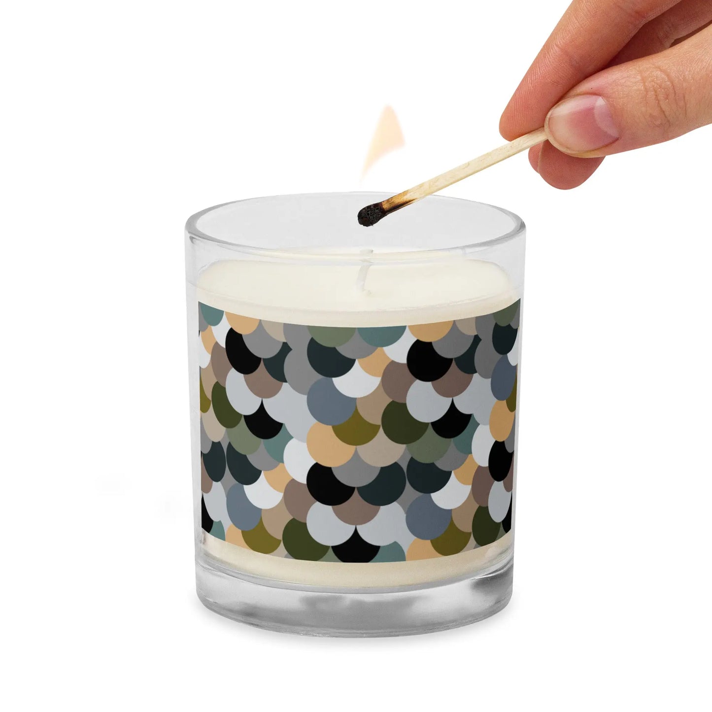 Abstract Pebbles Glass Jar Soy Wax Candle twistedcaster