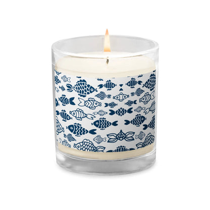 Blue Fish Glass Jar Soy Wax Candle | Unscented twistedcaster