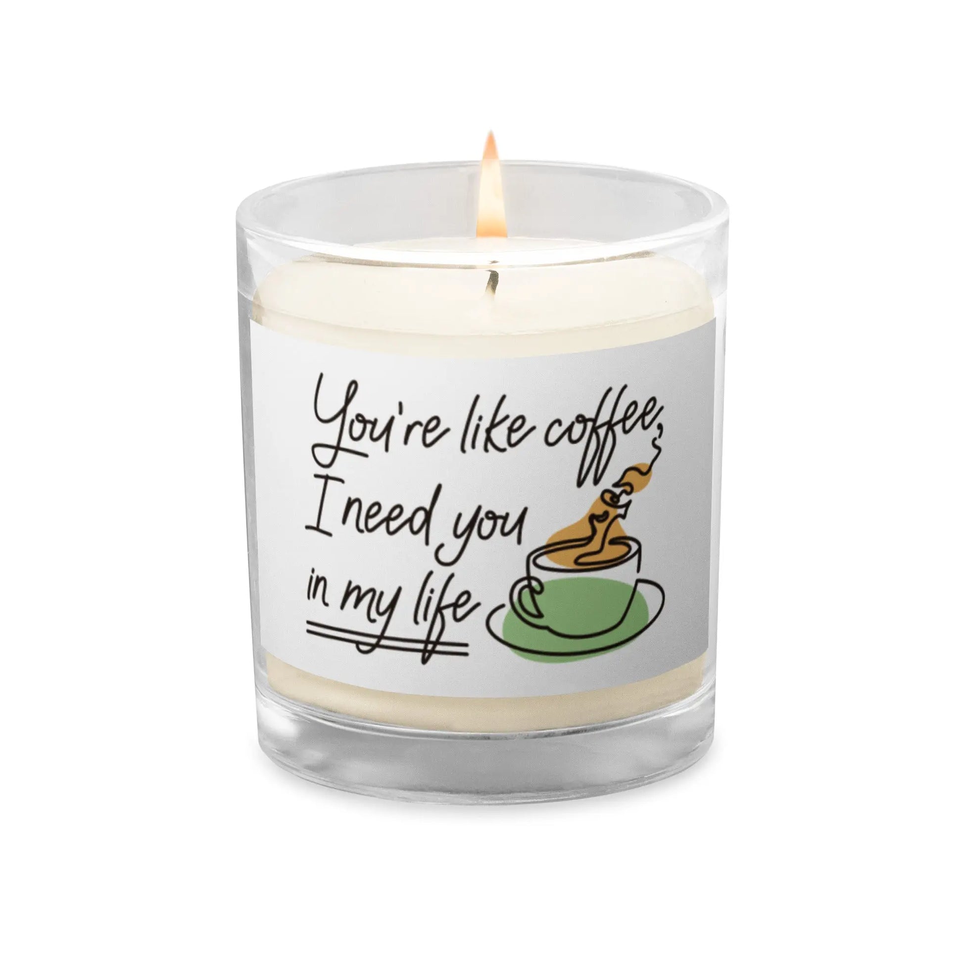 Like Coffee In My Life Glass Jar Soy Wax Candle | Unscented twistedcaster