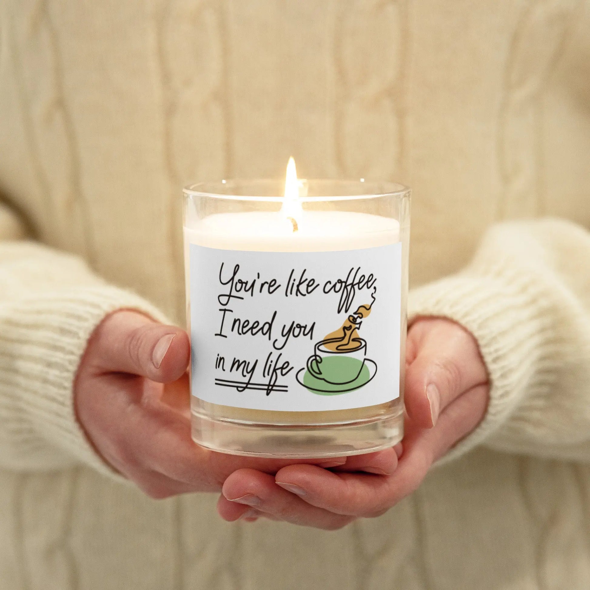 Like Coffee In My Life Glass Jar Soy Wax Candle | Unscented twistedcaster