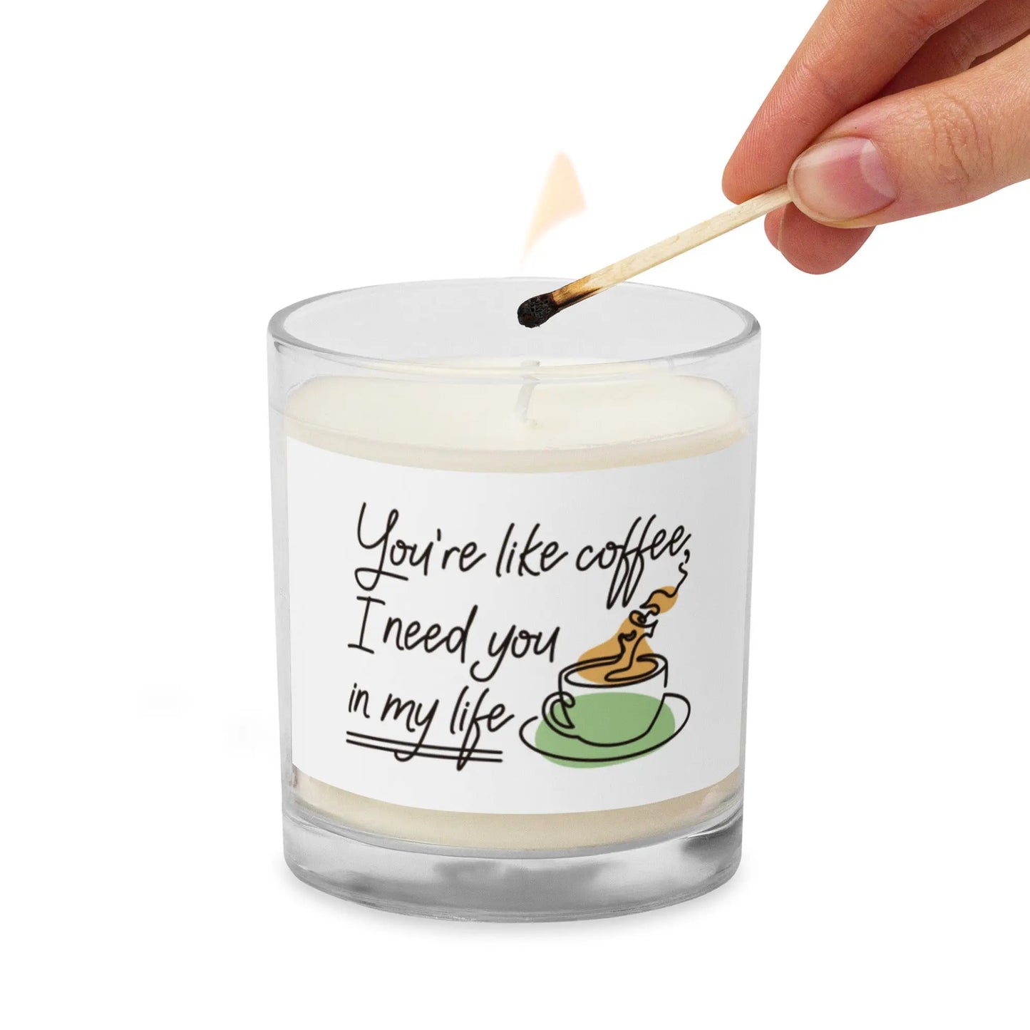 Like Coffee In My Life Glass Jar Soy Wax Candle | Unscented twistedcaster