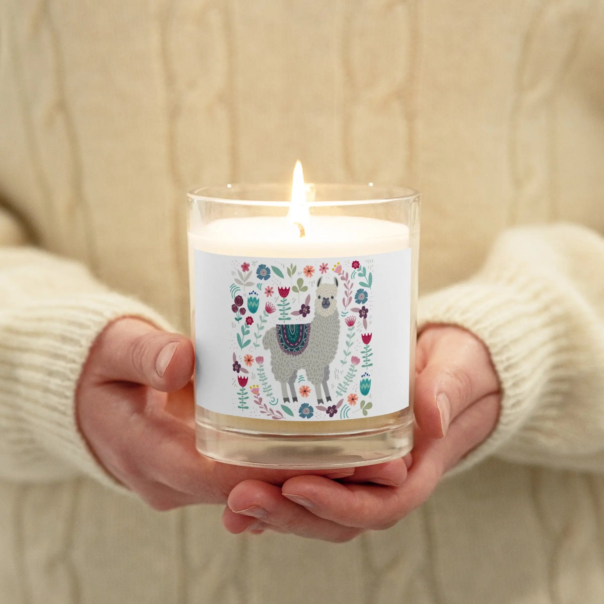 Llama Glass Jar Soy Wax Candle | Unscented twistedcaster