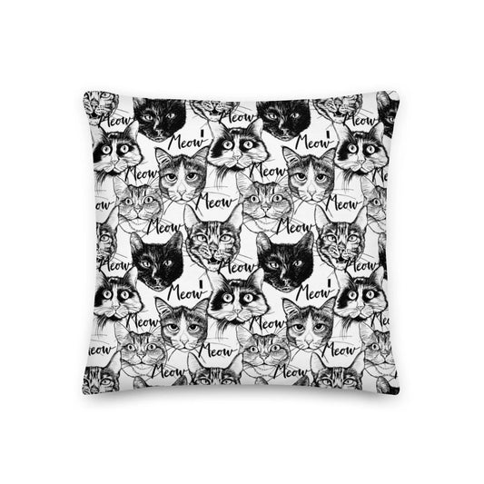 Meow Premium Throw Pillow | 18x18 | 22x22 | 20x12 twistedcaster