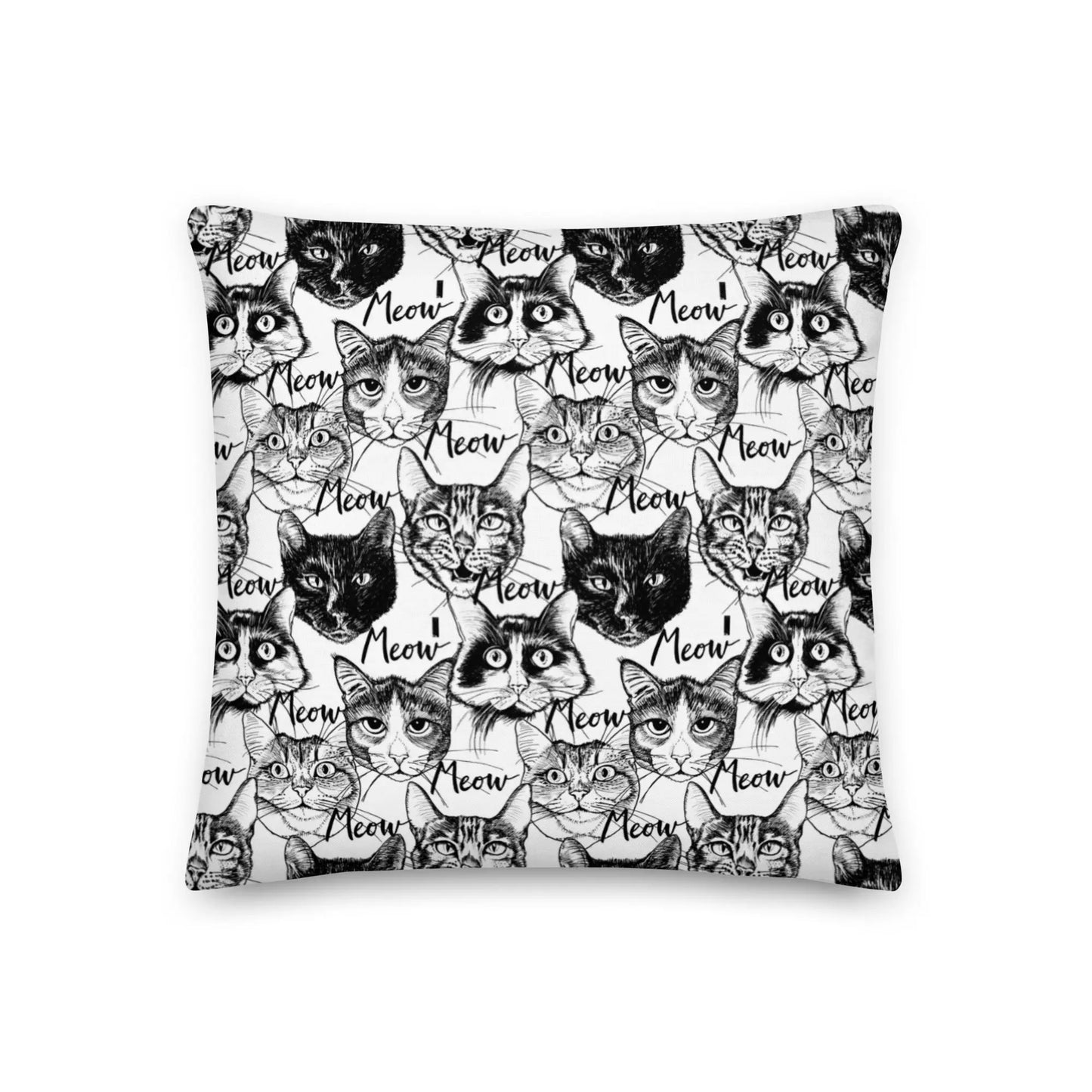 Meow Premium Throw Pillow | 18x18 | 22x22 | 20x12 twistedcaster