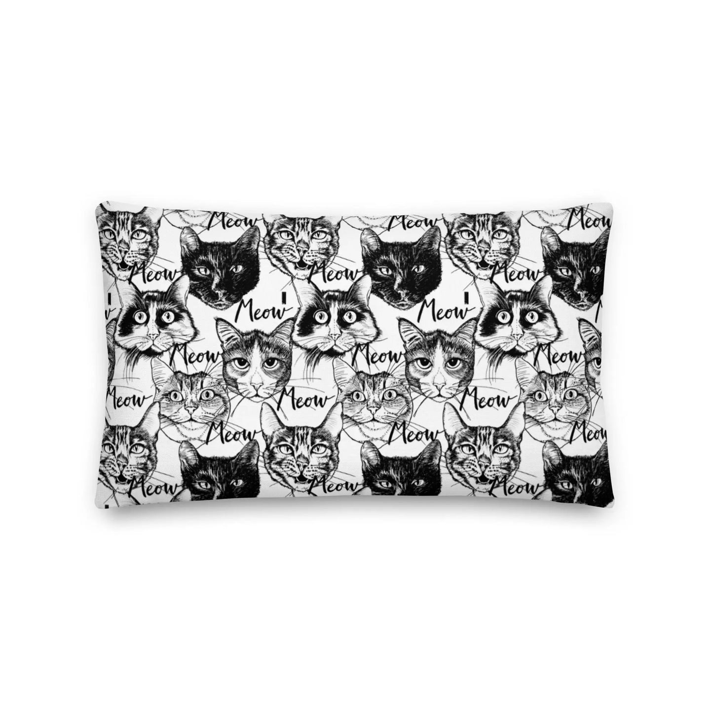 Meow Premium Throw Pillow | 18x18 | 22x22 | 20x12 twistedcaster