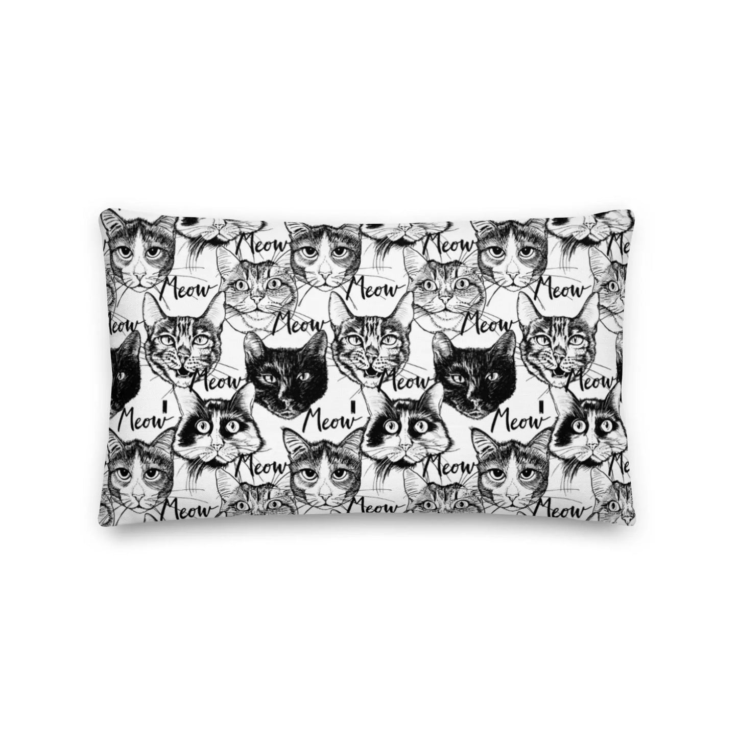 Meow Premium Throw Pillow | 18x18 | 22x22 | 20x12 twistedcaster