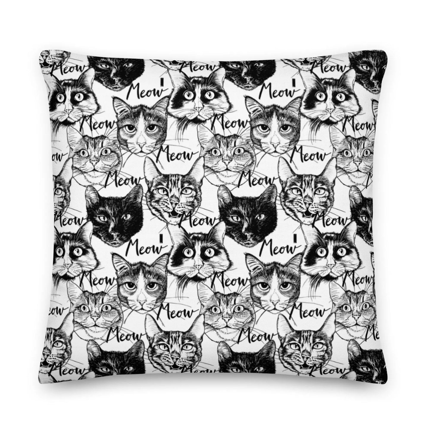 Meow Premium Throw Pillow | 18x18 | 22x22 | 20x12 twistedcaster