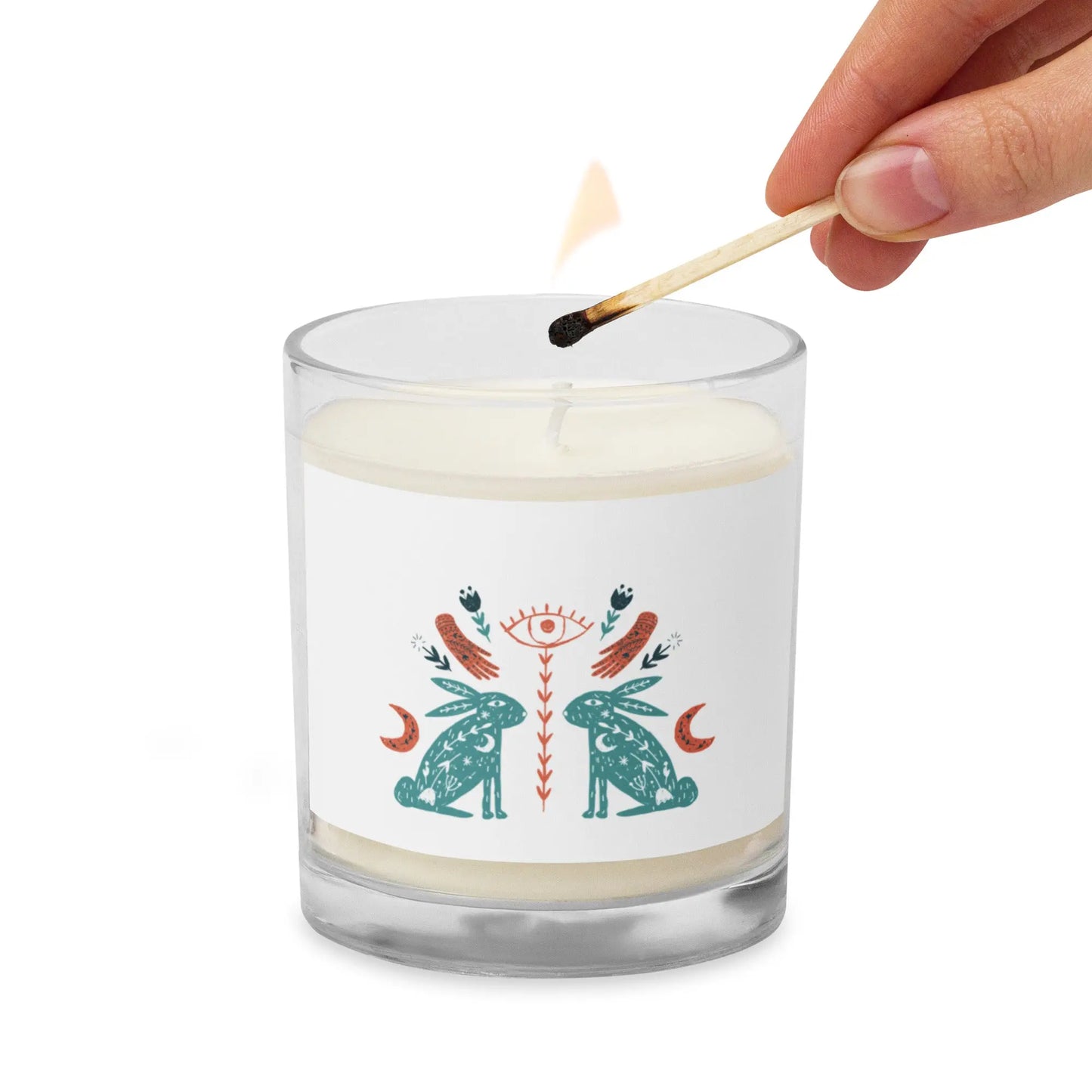 Mystic Rabbits Glass Jar Soy Wax Candle | Unscented twistedcaster