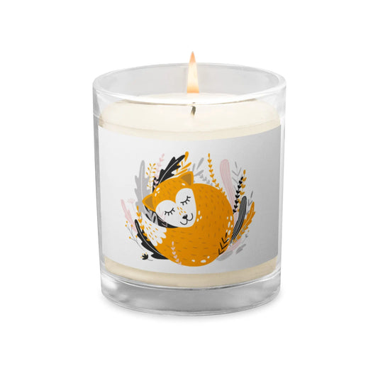 New Boho Sleeping Fox Forest Glass Jar Soy Wax Candle | Unscented twistedcaster