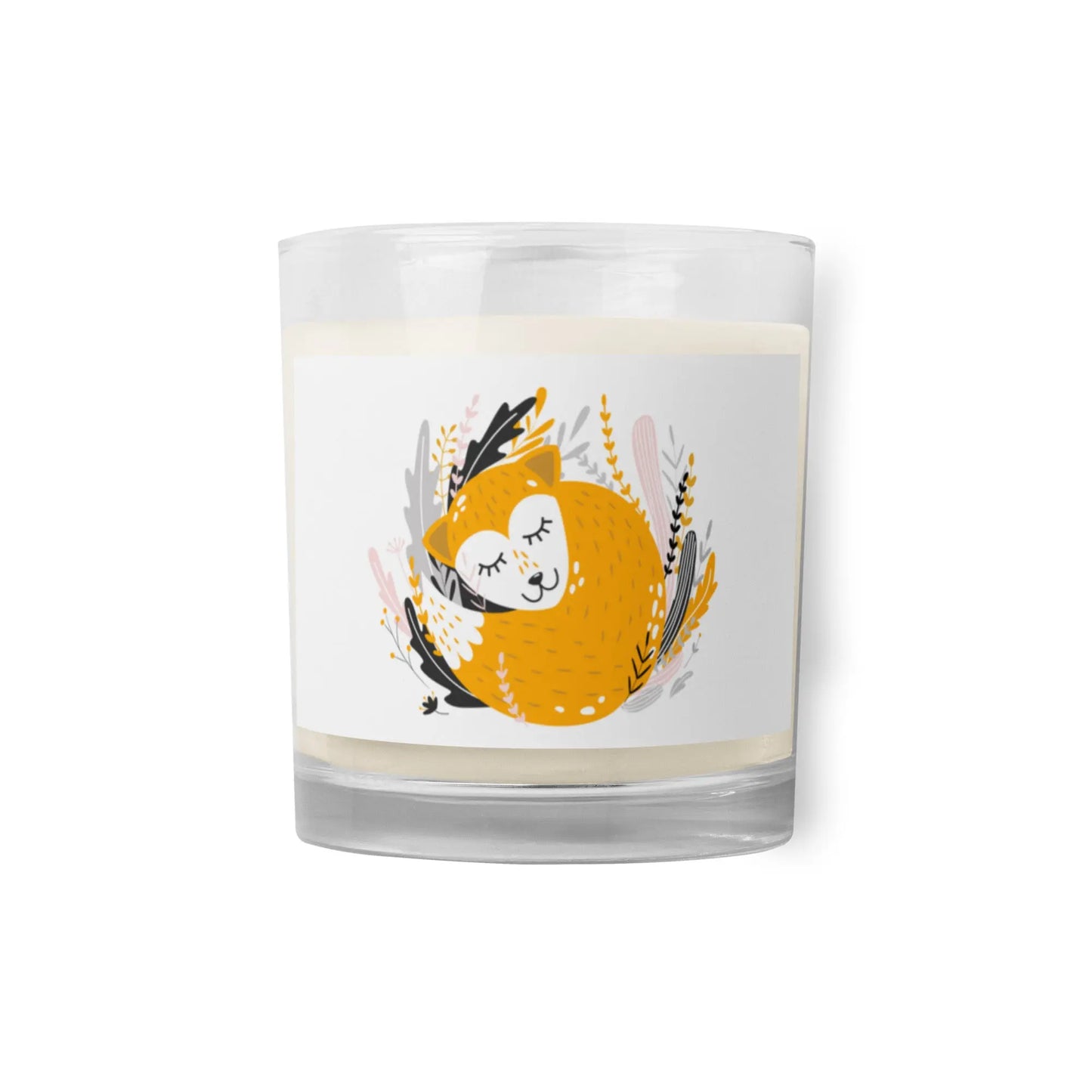 New Boho Sleeping Fox Forest Glass Jar Soy Wax Candle | Unscented twistedcaster