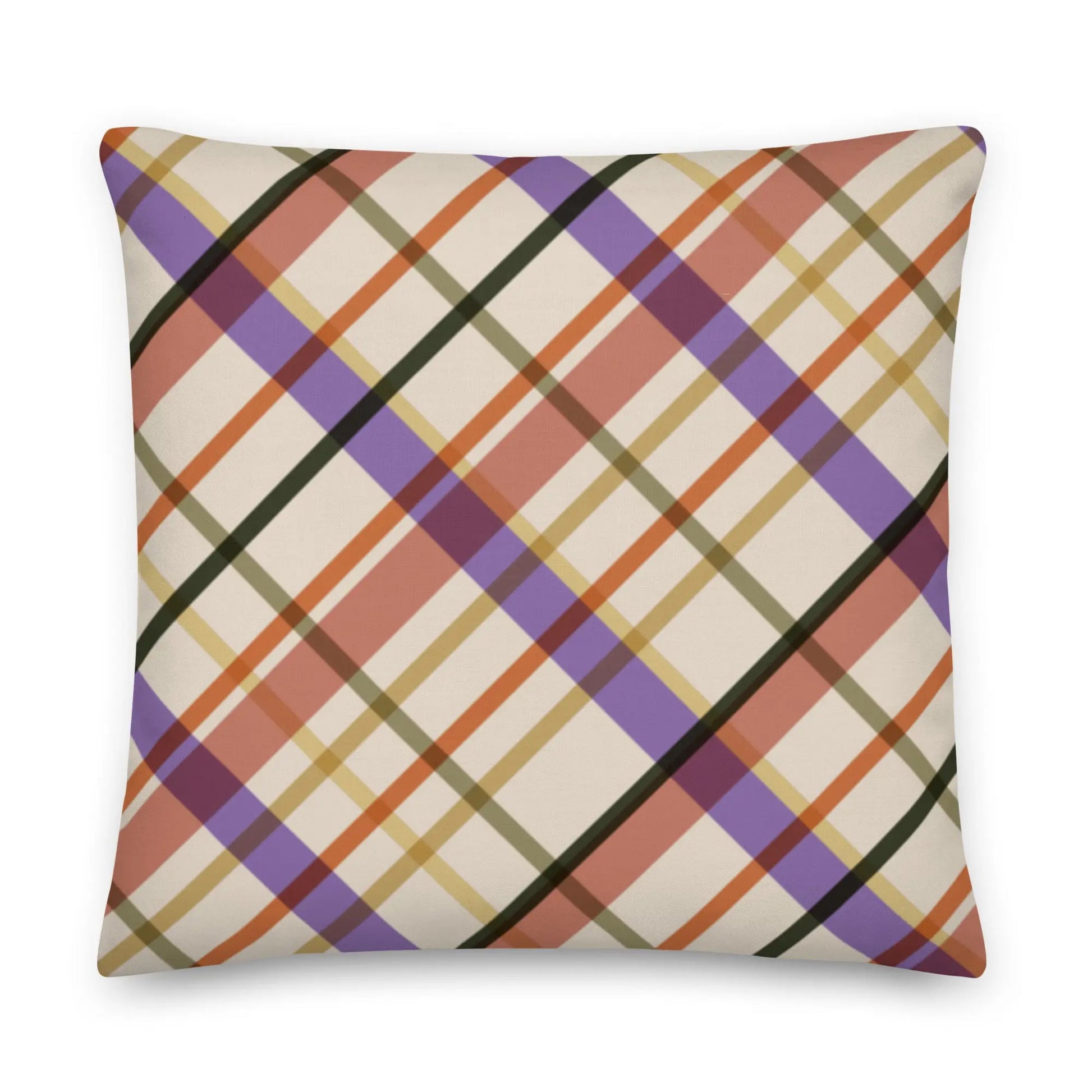 Sunset Plaid Premium Throw Pillow twistedcaster