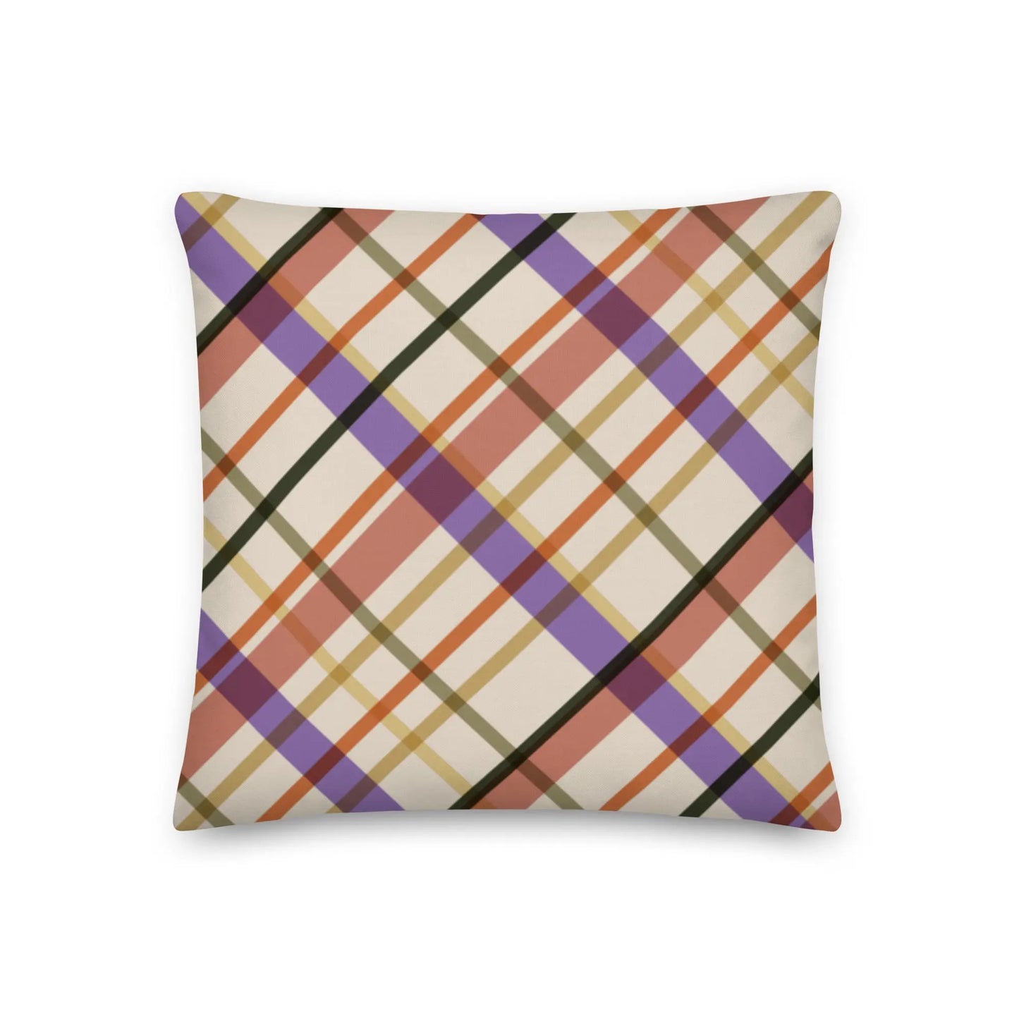 Sunset Plaid Premium Throw Pillow twistedcaster