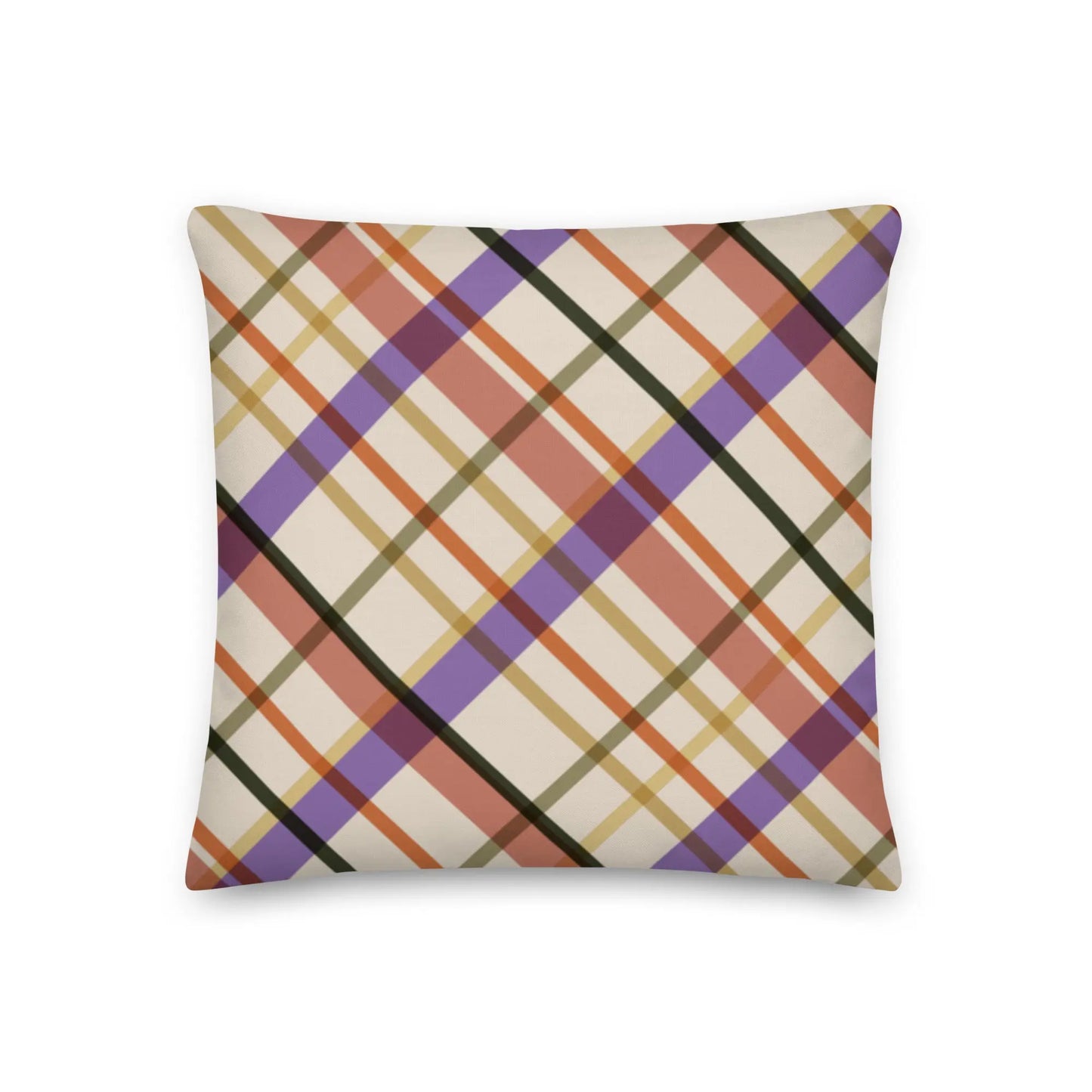 Sunset Plaid Premium Throw Pillow twistedcaster