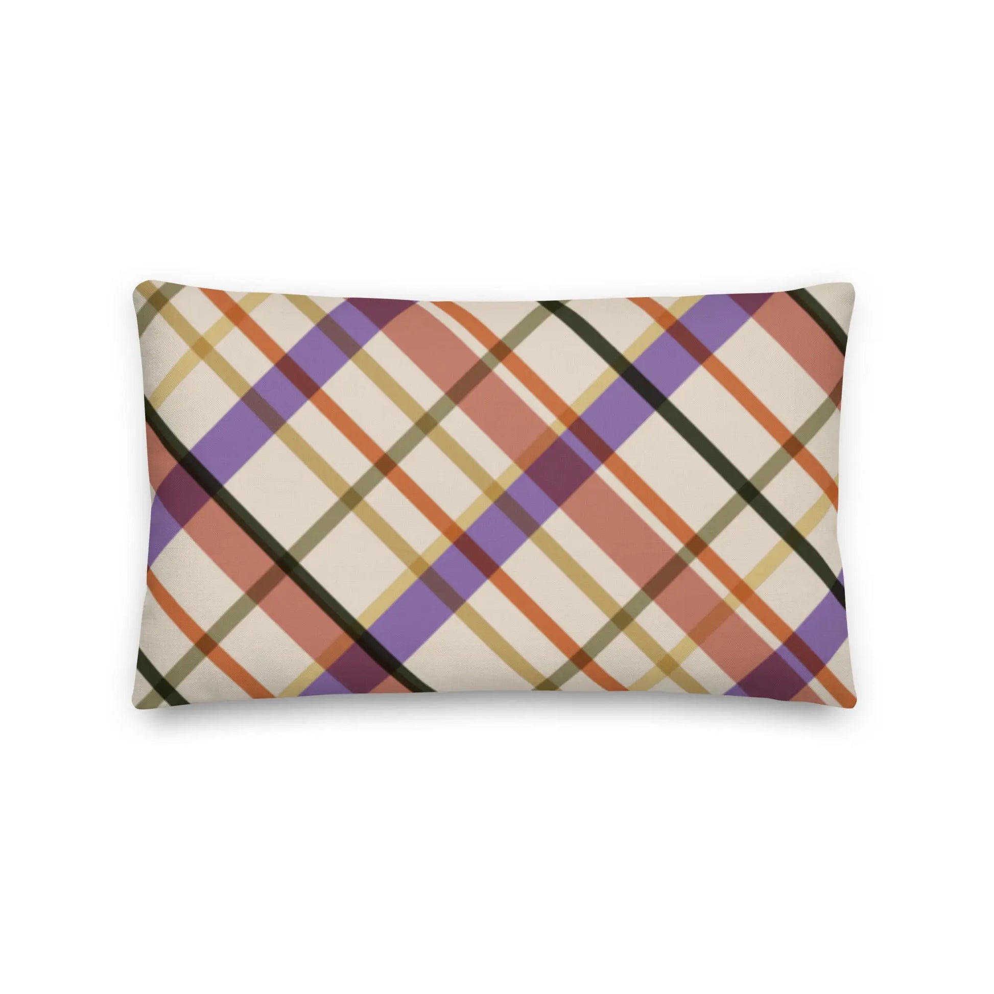 Sunset Plaid Premium Throw Pillow twistedcaster