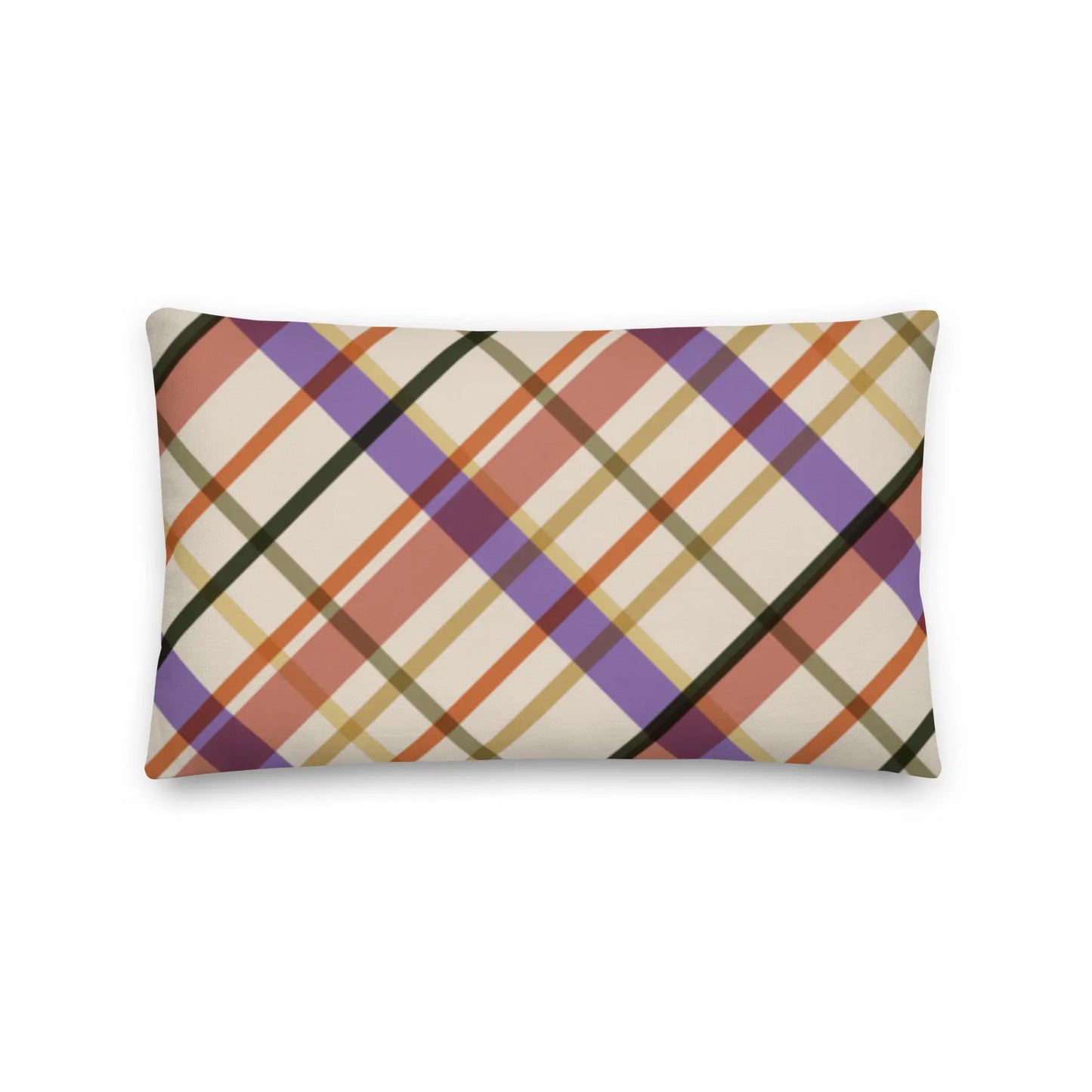 Sunset Plaid Premium Throw Pillow twistedcaster