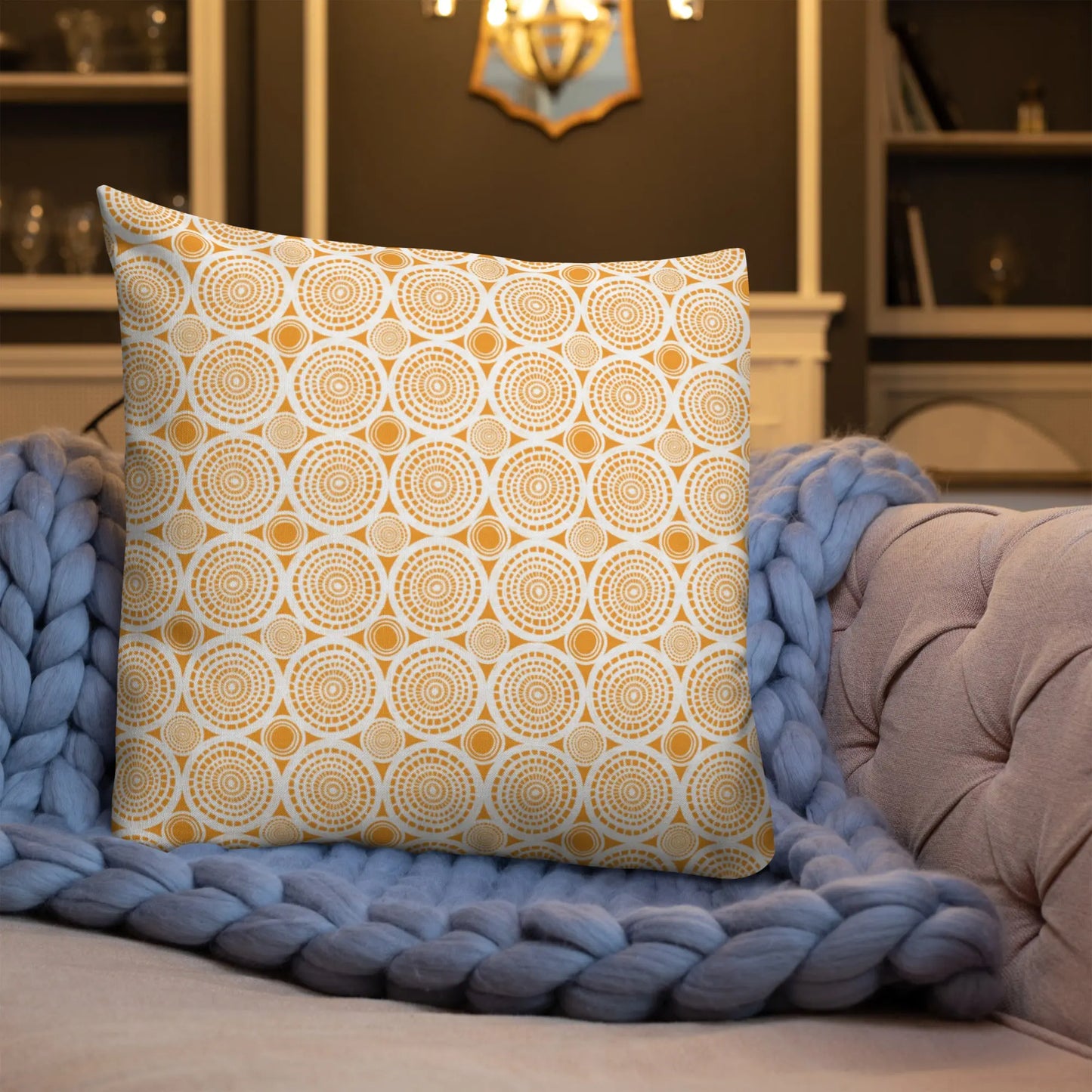 Yellow Burst Premium Throw Pillow twistedcaster