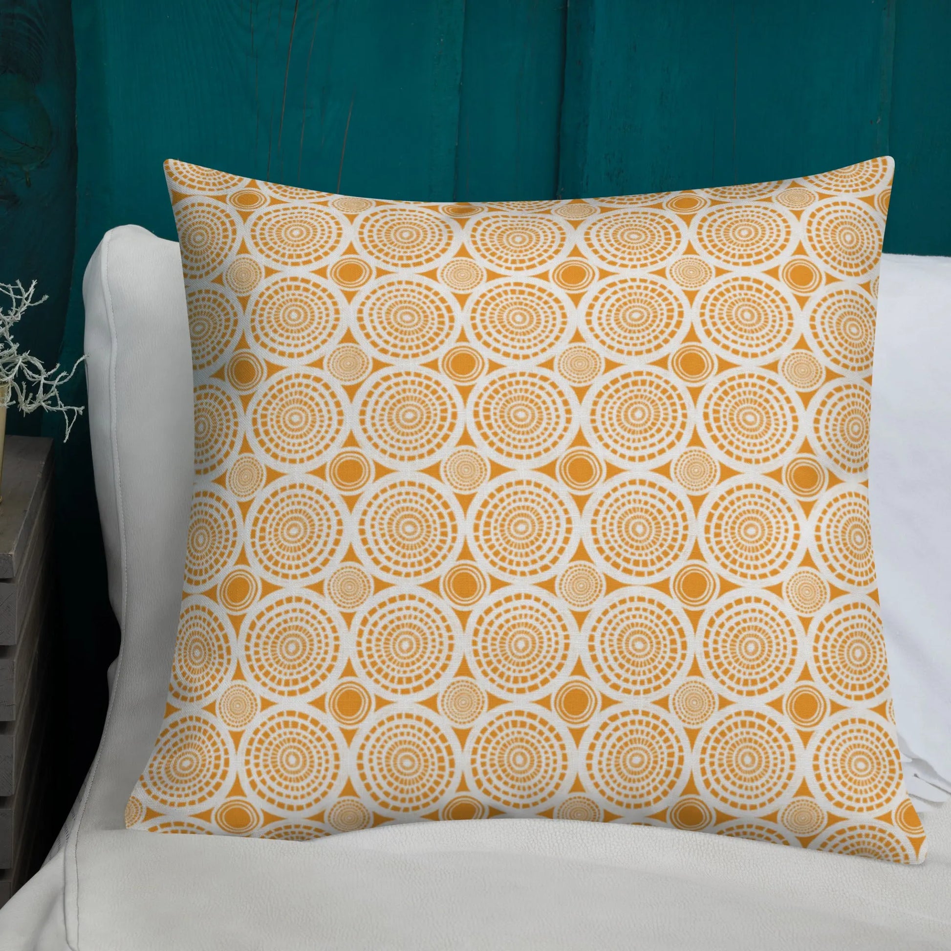 Yellow Burst Premium Throw Pillow twistedcaster